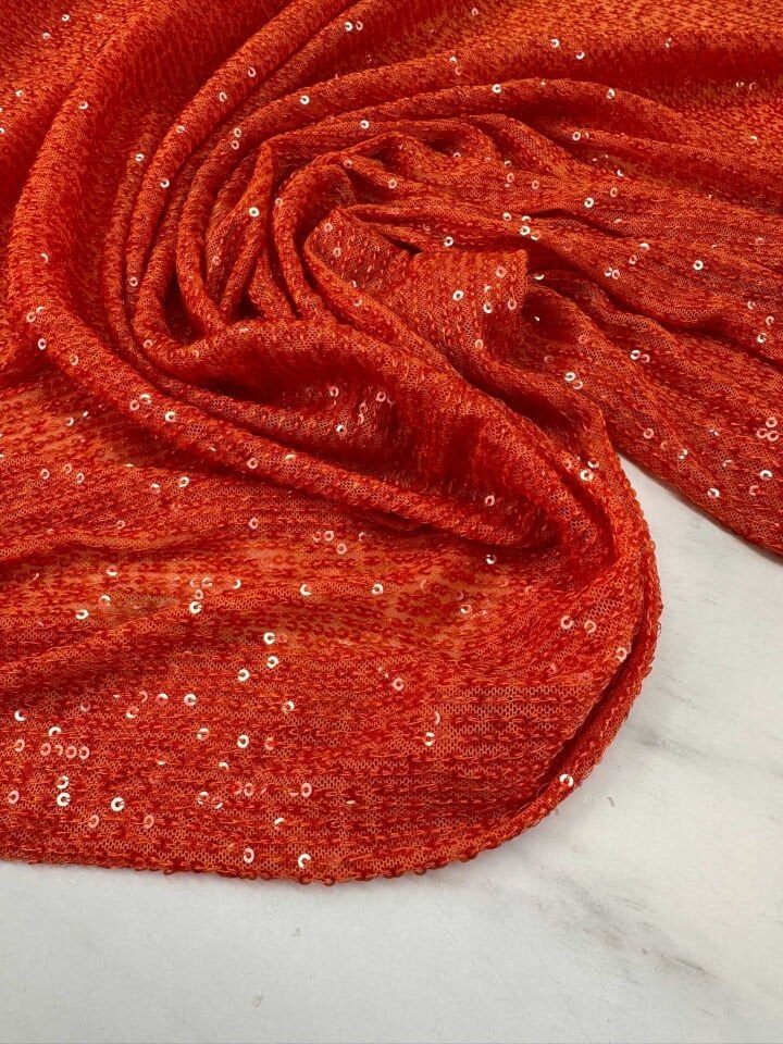 Turuncu Likralı Zara Payet Yumuşak Dökümlü