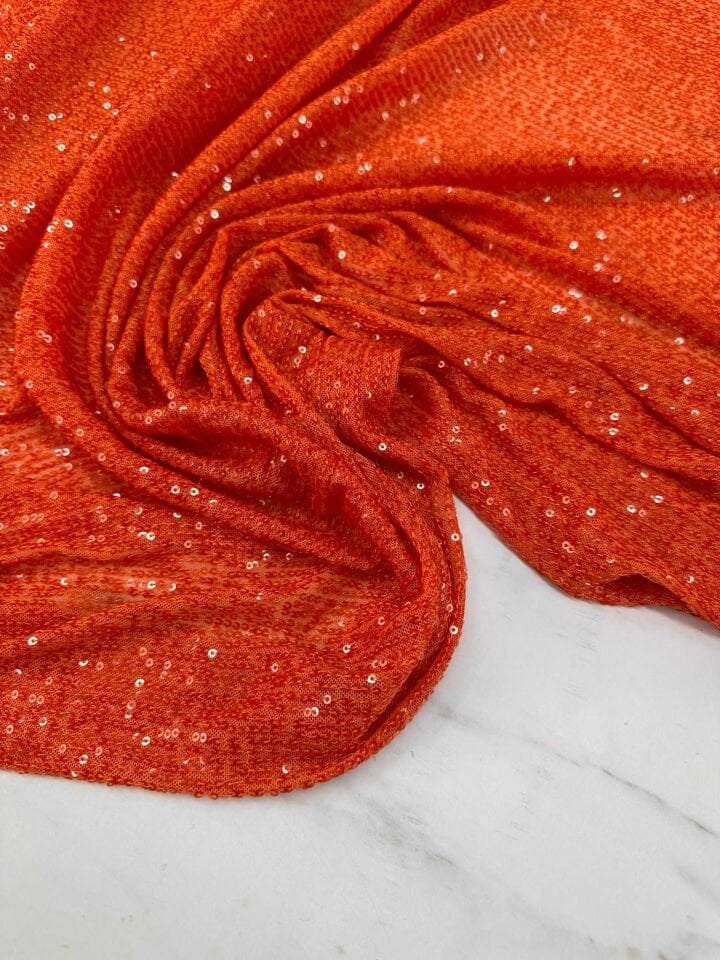 Turuncu Likralı Zara Payet Yumuşak Dökümlü