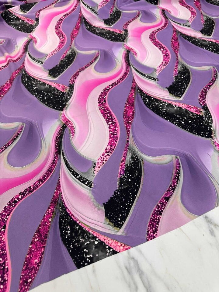 Veroza Desen İpek Saten Yumuşak Dökümlü