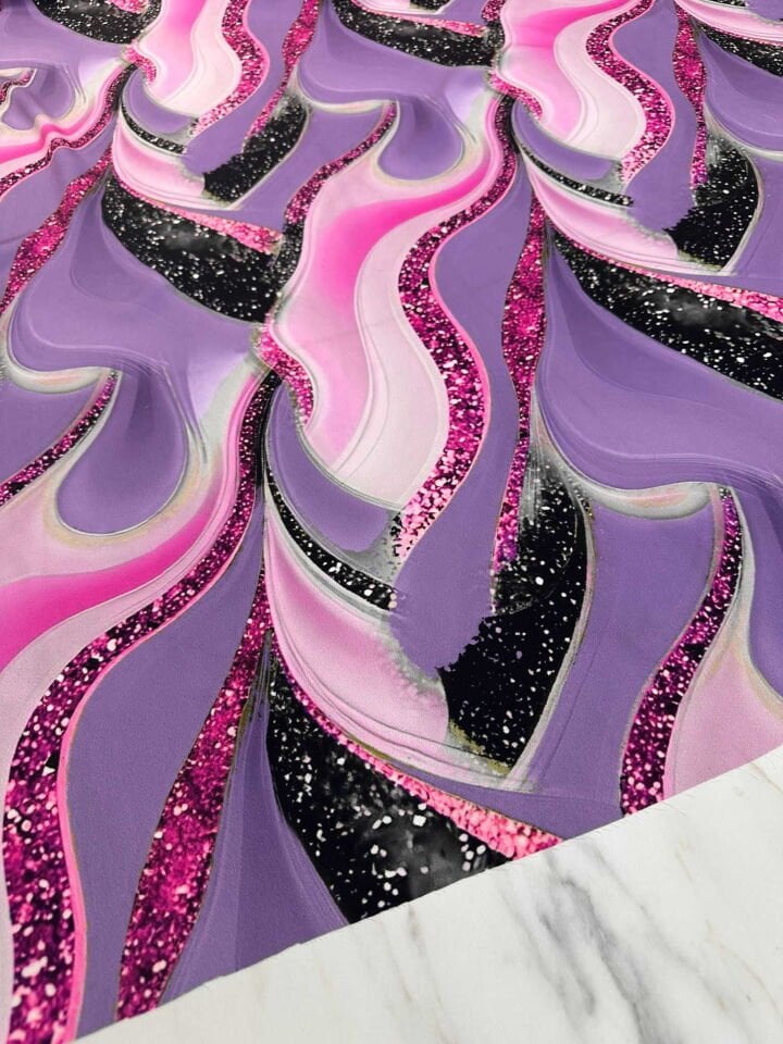 Veroza Desen İpek Saten Yumuşak Dökümlü