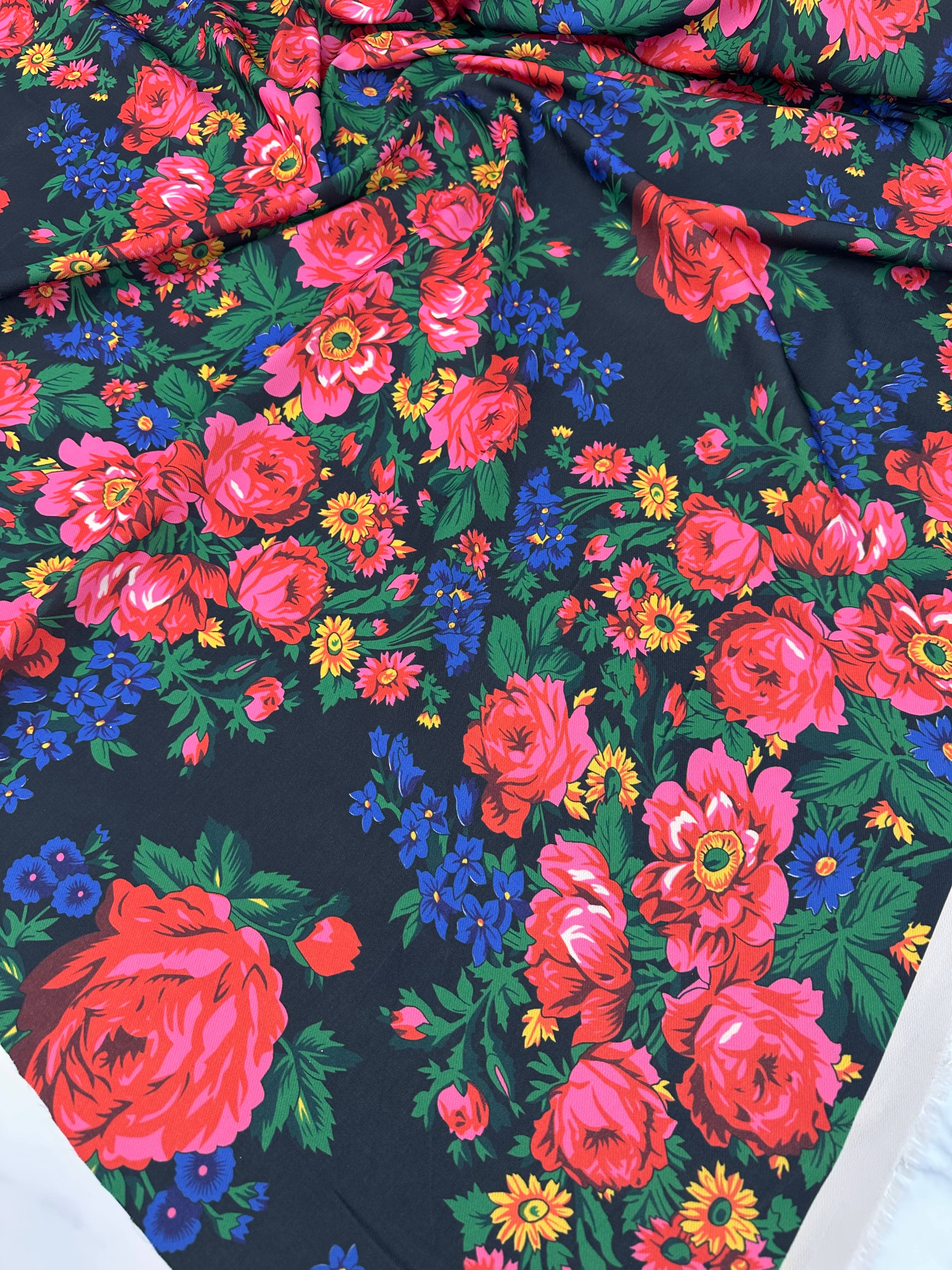 Türkmen Çiçegi Desen Krep kumaş Elbise Etek Gömlek Şalvar