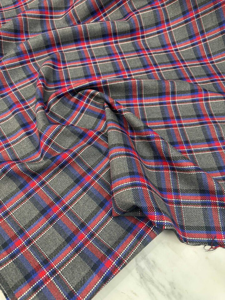 Ekose Desen Celik Penye Likralı Yumuşak