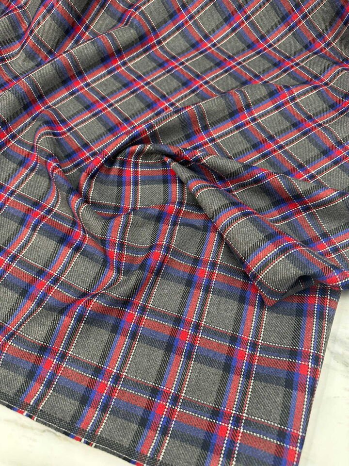 Ekose Desen Celik Penye Likralı Yumuşak