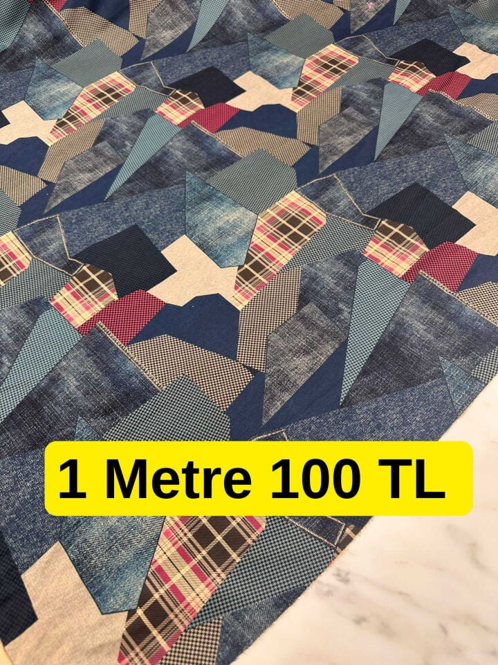 Desenli Windeks Süet Yumuşak Dökümlü Yapıya Sahip