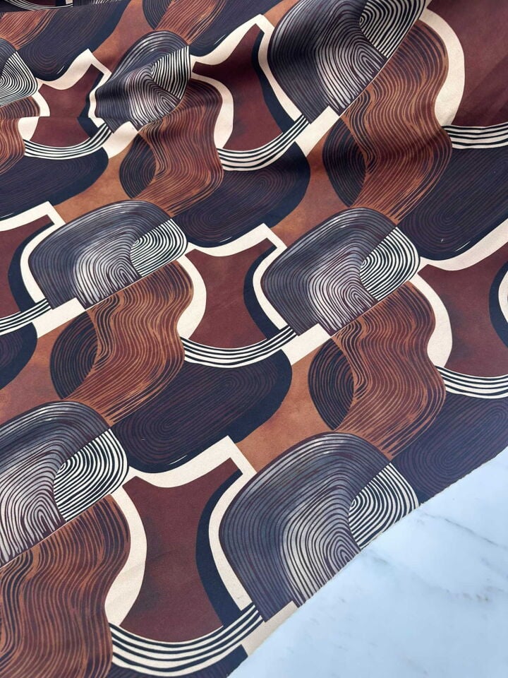 Desenli Windeks Süet Yumuşak Dökümlü Yapıya Sahip