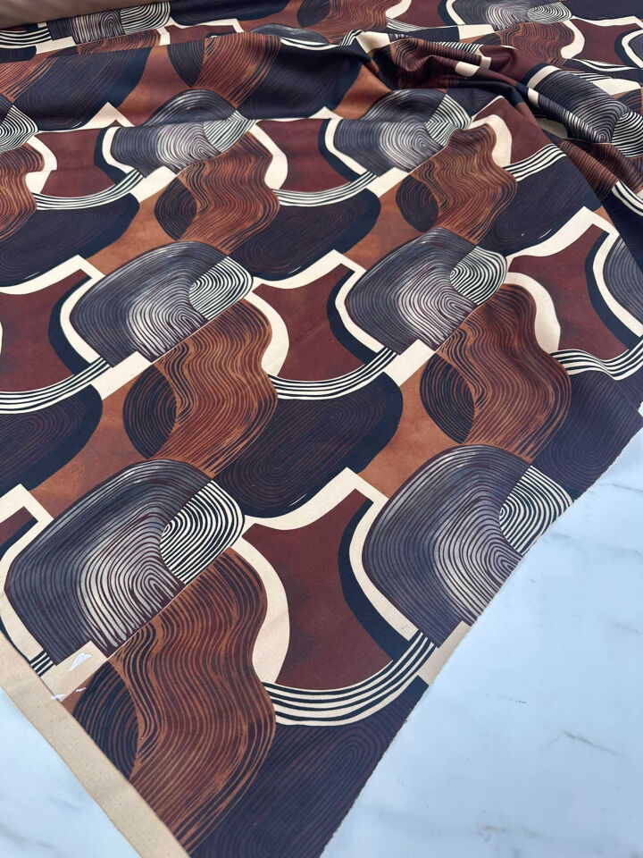 Desenli Windeks Süet Yumuşak Dökümlü Yapıya Sahip