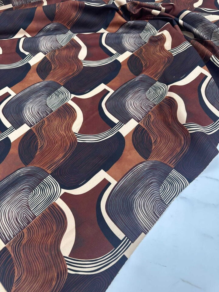 Desenli Windeks Süet Yumuşak Dökümlü Yapıya Sahip