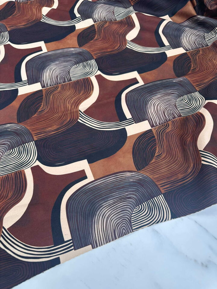 Desenli Windeks Süet Yumuşak Dökümlü Yapıya Sahip