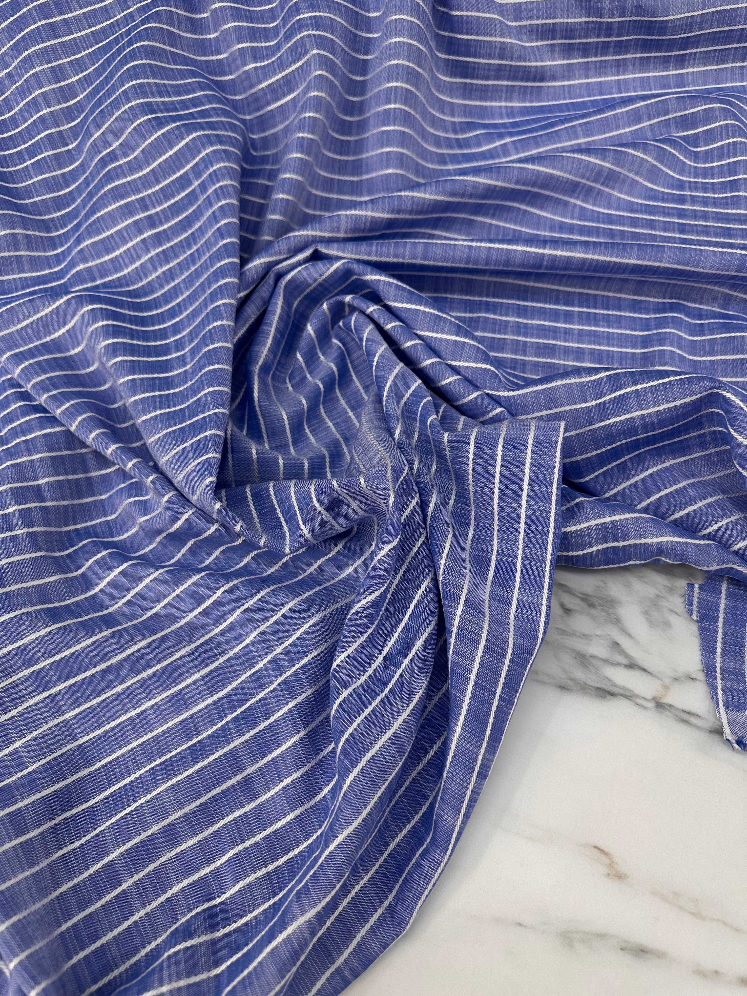 Pamuklu Ürün Cizgili Keten Elbise Gömlek Tunik