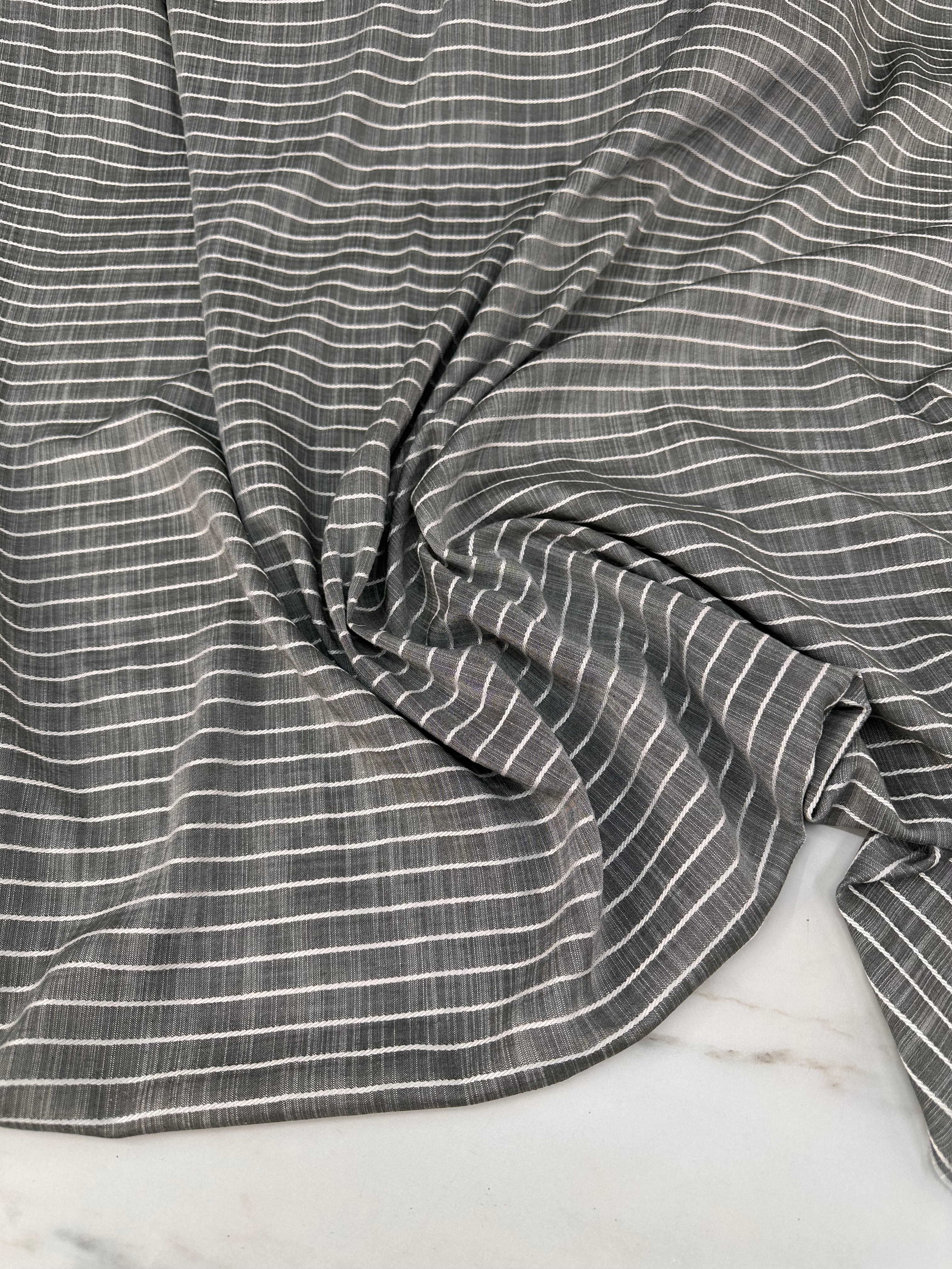 Pamuklu Ürün Cizgili Keten Elbise Etek Gömlek Tunik