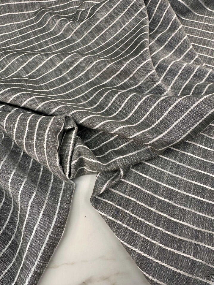 Pamuklu Ürün Cizgili Keten Elbise Etek Gömlek Tunik