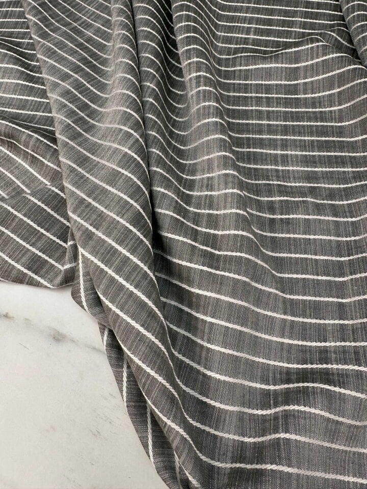 Pamuklu Ürün Cizgili Keten Elbise Etek Gömlek Tunik