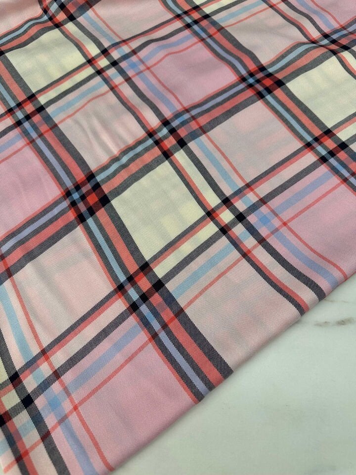 Ekose Desen Viskon Kumaş Elbise Etek Gömlek Pantolon