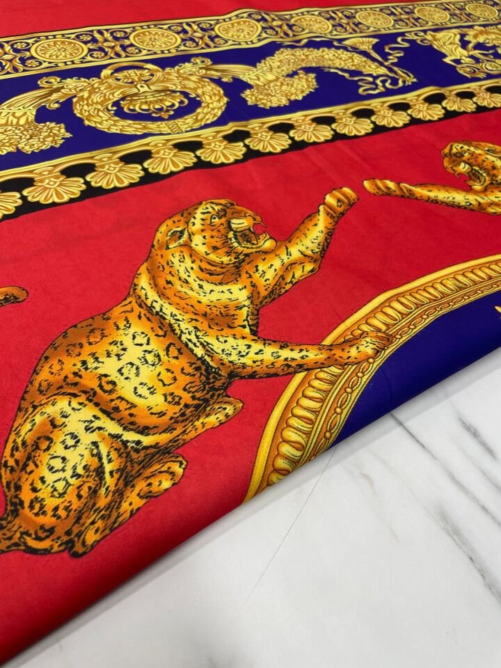 Leopar Desen Elbiselik Gömleklik Tivil Saten Kumaş