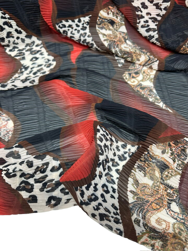 Leopar Desen Ebiselik Eteklik Gofre Kumaş