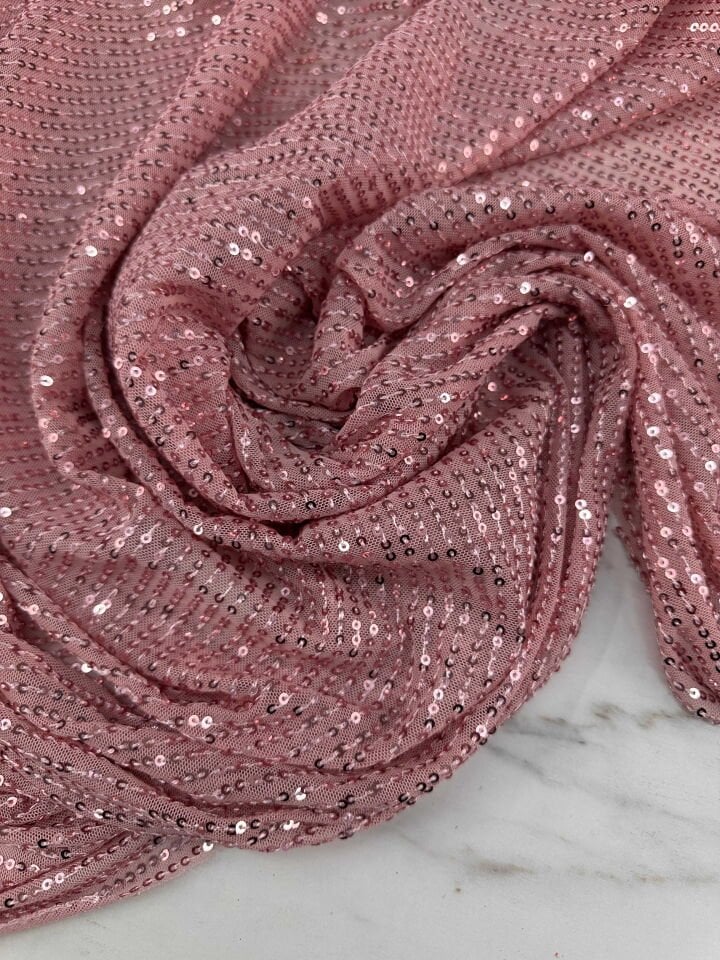 Gül Rengi Zara Payet Elbise Şalvar Abiye