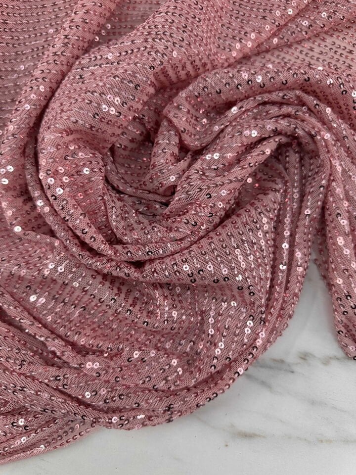 Gül Rengi Zara Payet Elbise Şalvar Abiye