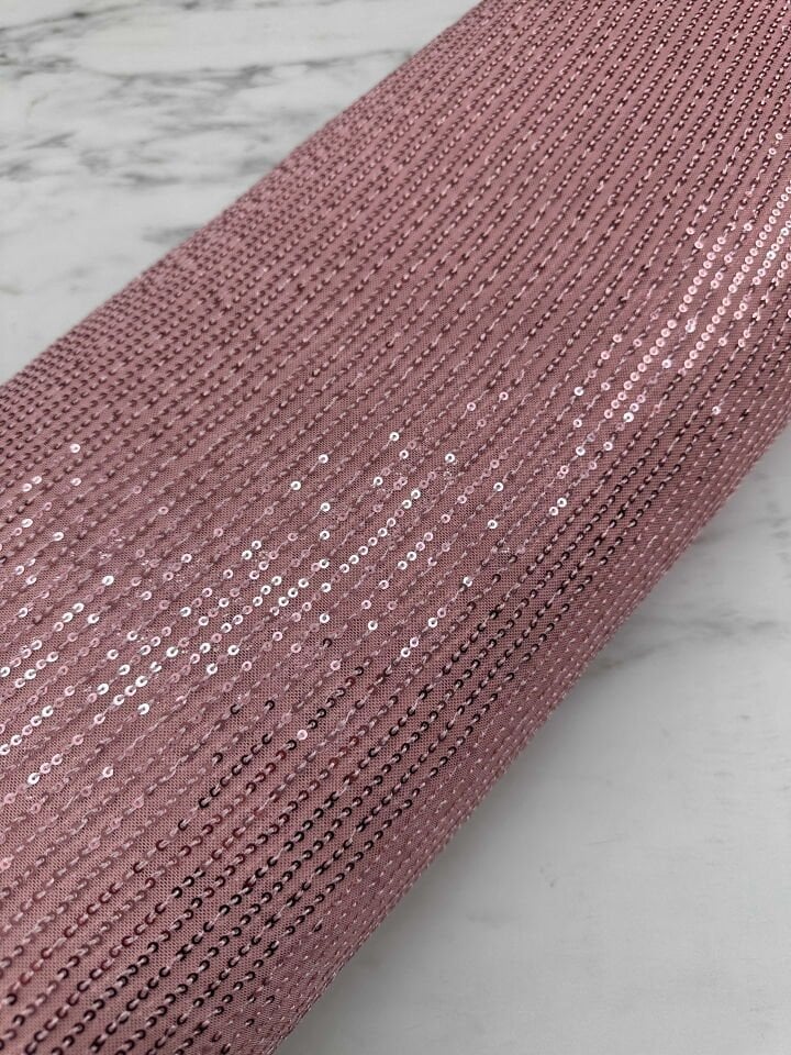 Gül Rengi Zara Payet Elbise Şalvar Abiye