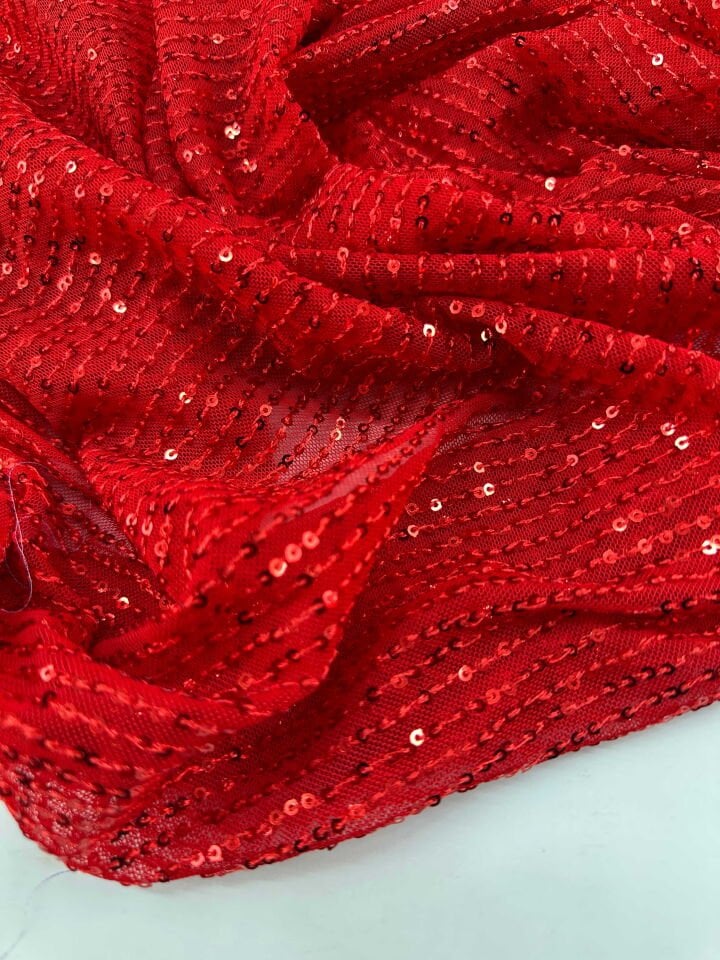 Kırmızı Zara Payet Elbise Etek Şalvar Abiye