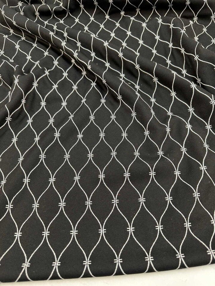 Siyah Renk Çift Taraflı Kapıtone Model Pamuklu Kumaş