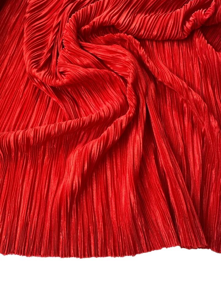 Kırmızı Ebiselik Eteklik Gofre Kumaş