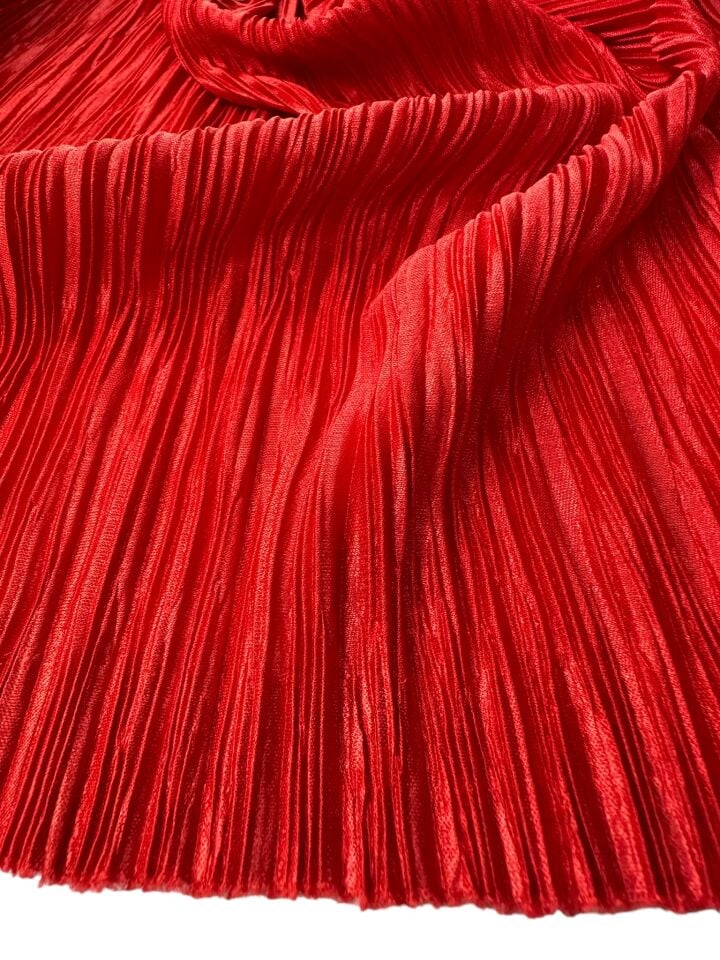 Kırmızı Ebiselik Eteklik Gofre Kumaş