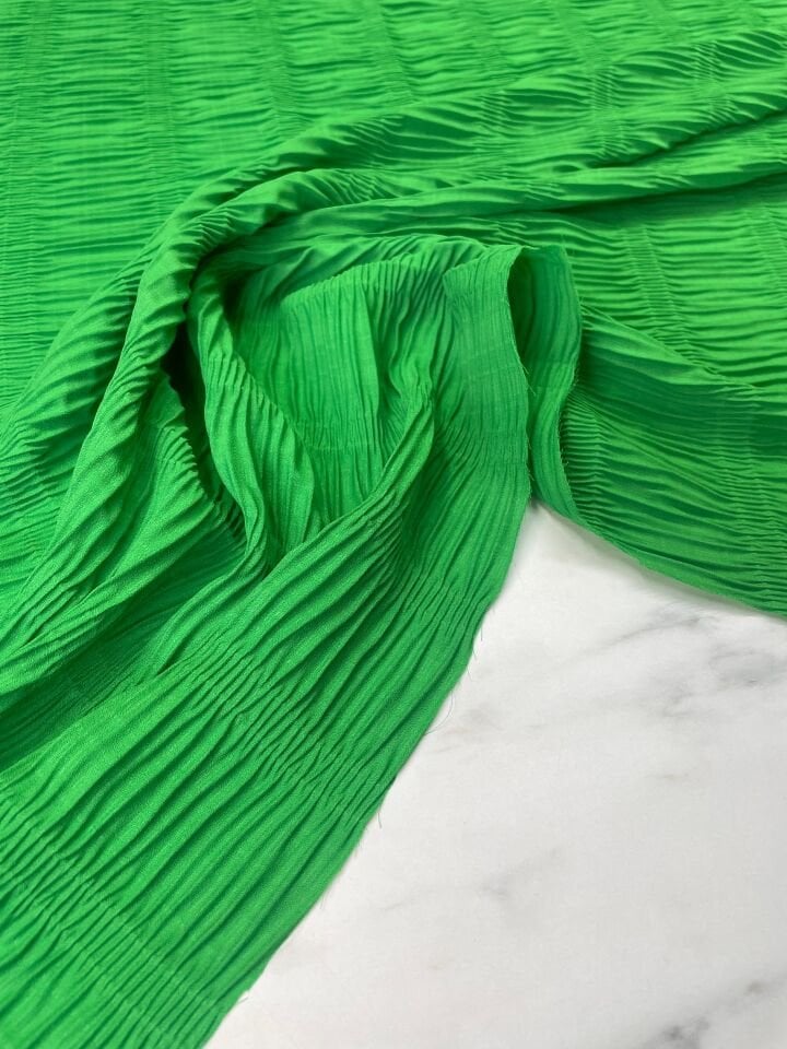 Yeşil Ebiselik Eteklik Gofre Kumaş