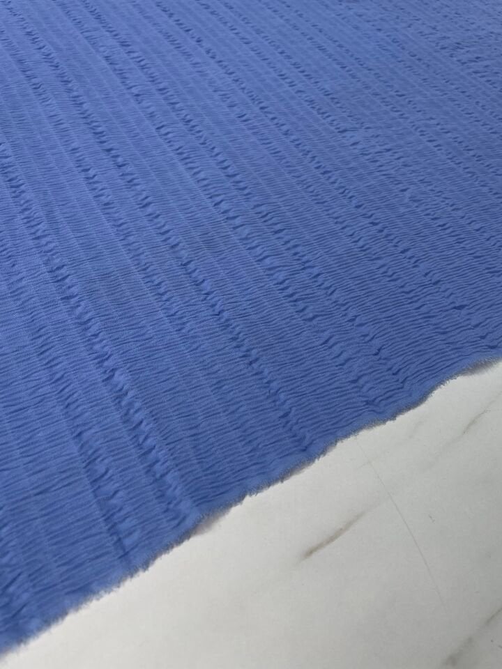 Mavi Ebiselik Eteklik Gofre Kumaş