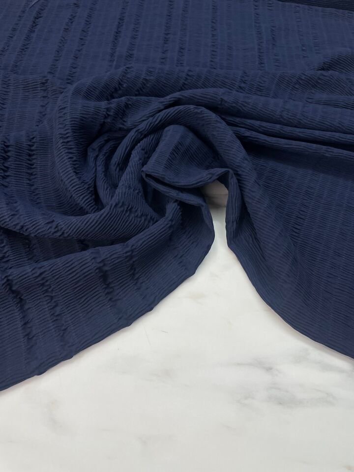 Lacivert Ebiselik Eteklik Gofre Kumaş