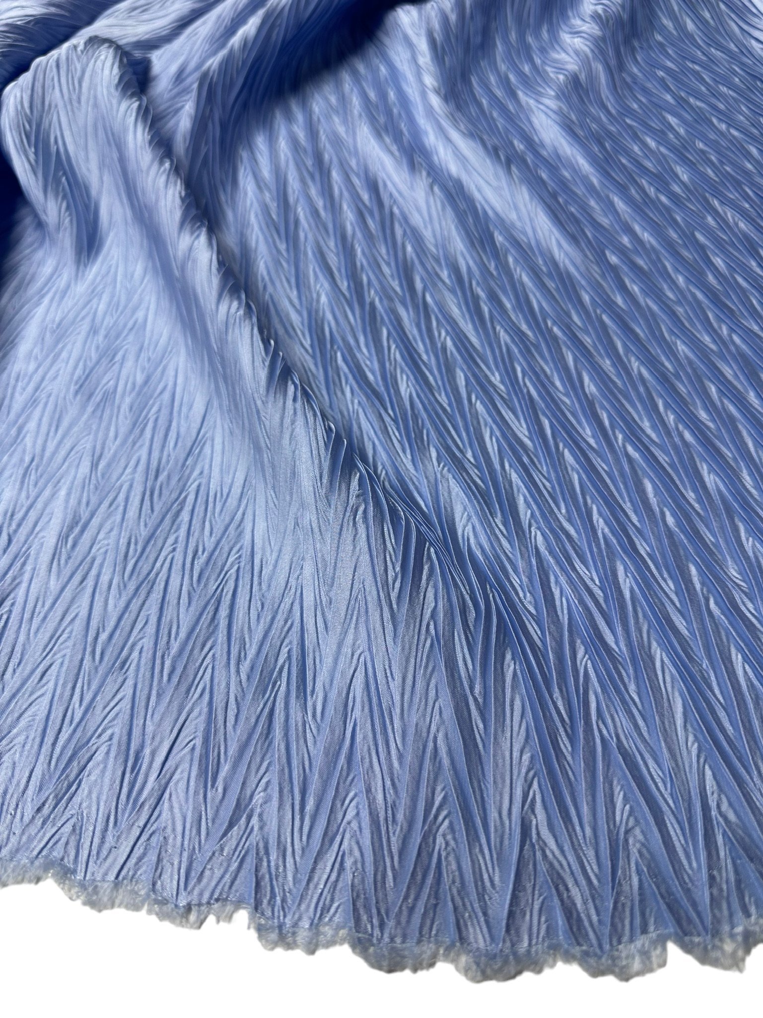 Bebe Mavisi Verdi Desen Saten Elbiselik Eteklik Pilise Kumaş