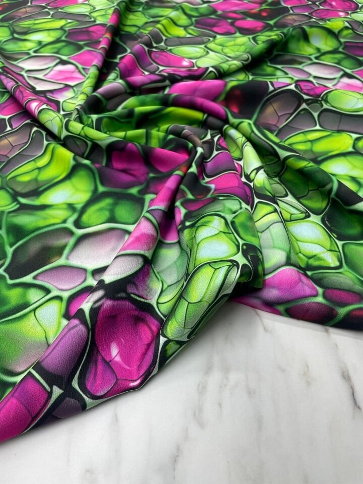 Kristal Desen Elbiselik Gömleklik Tivil Saten Kumaş