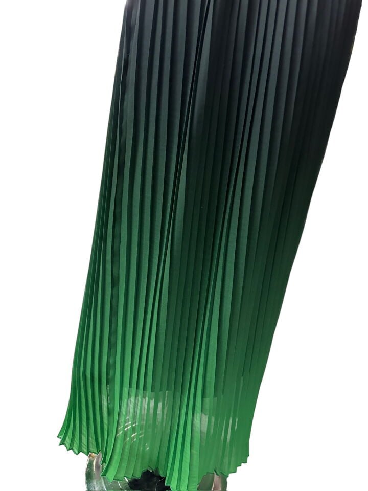 Yeşil Siyah Degrede Desen Ebiselik Eteklik Pilise Şifon Kumaş