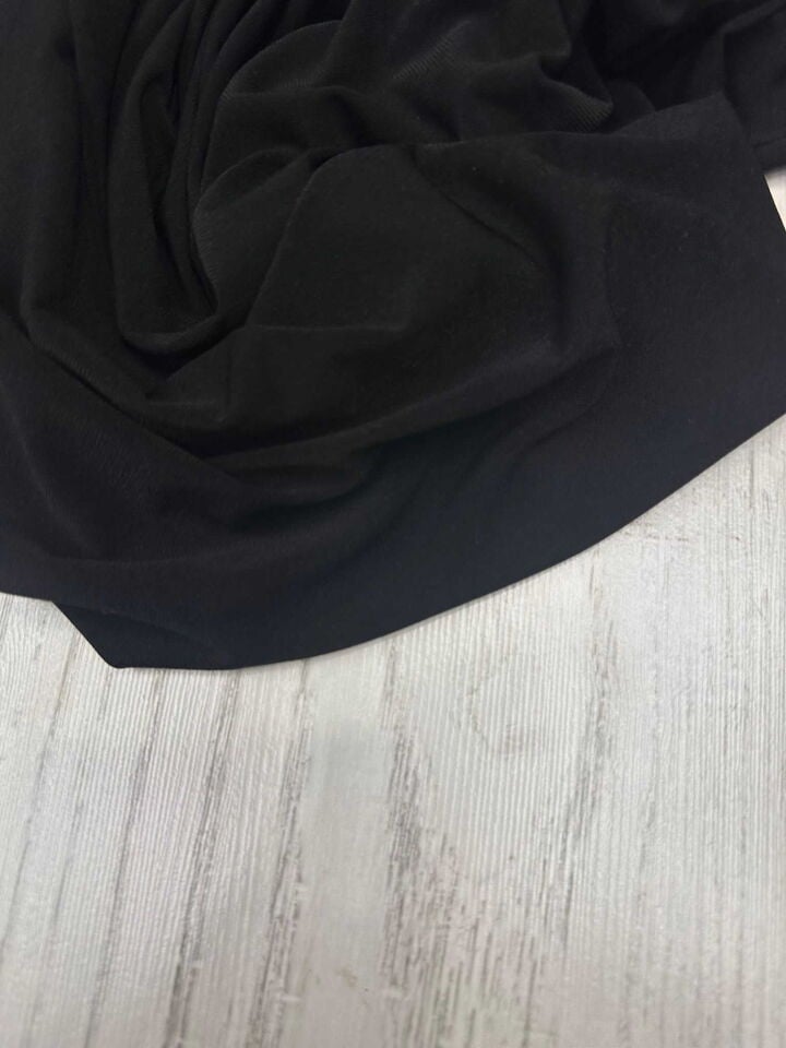 Siyah Düz Jarse Kumaş En Boy Likralı