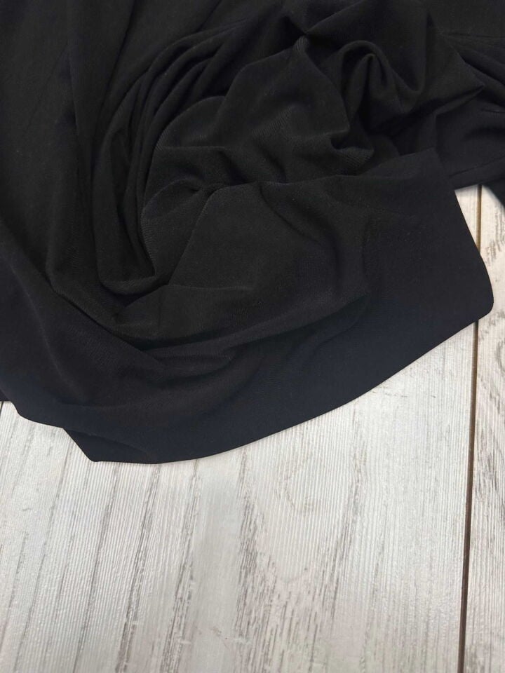 Siyah Düz Jarse Kumaş En Boy Likralı