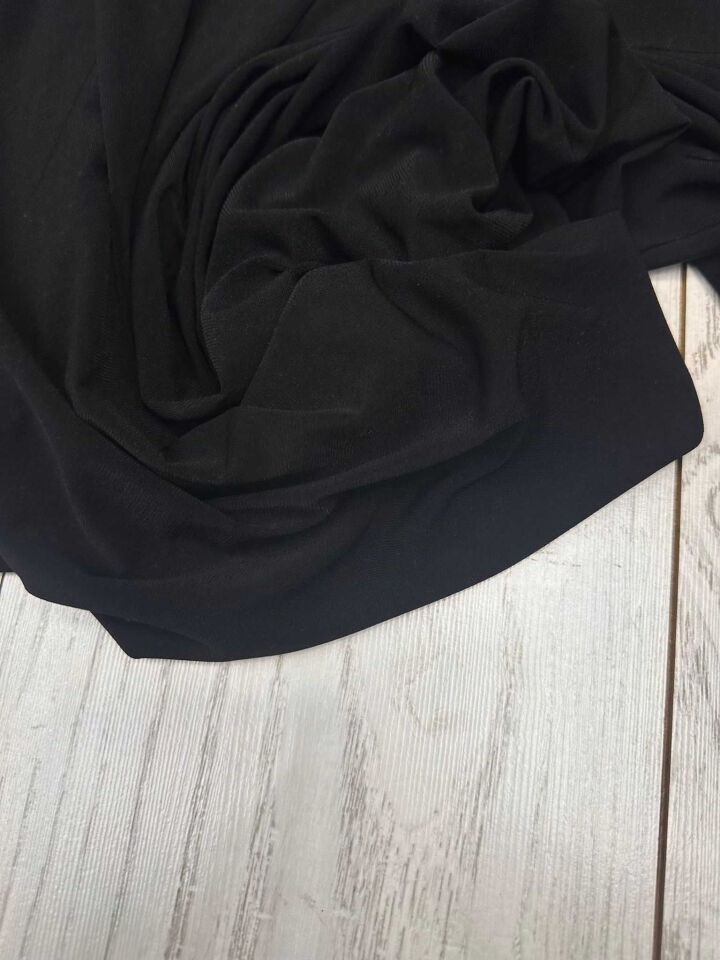 Siyah Düz Jarse Kumaş En Boy Likralı