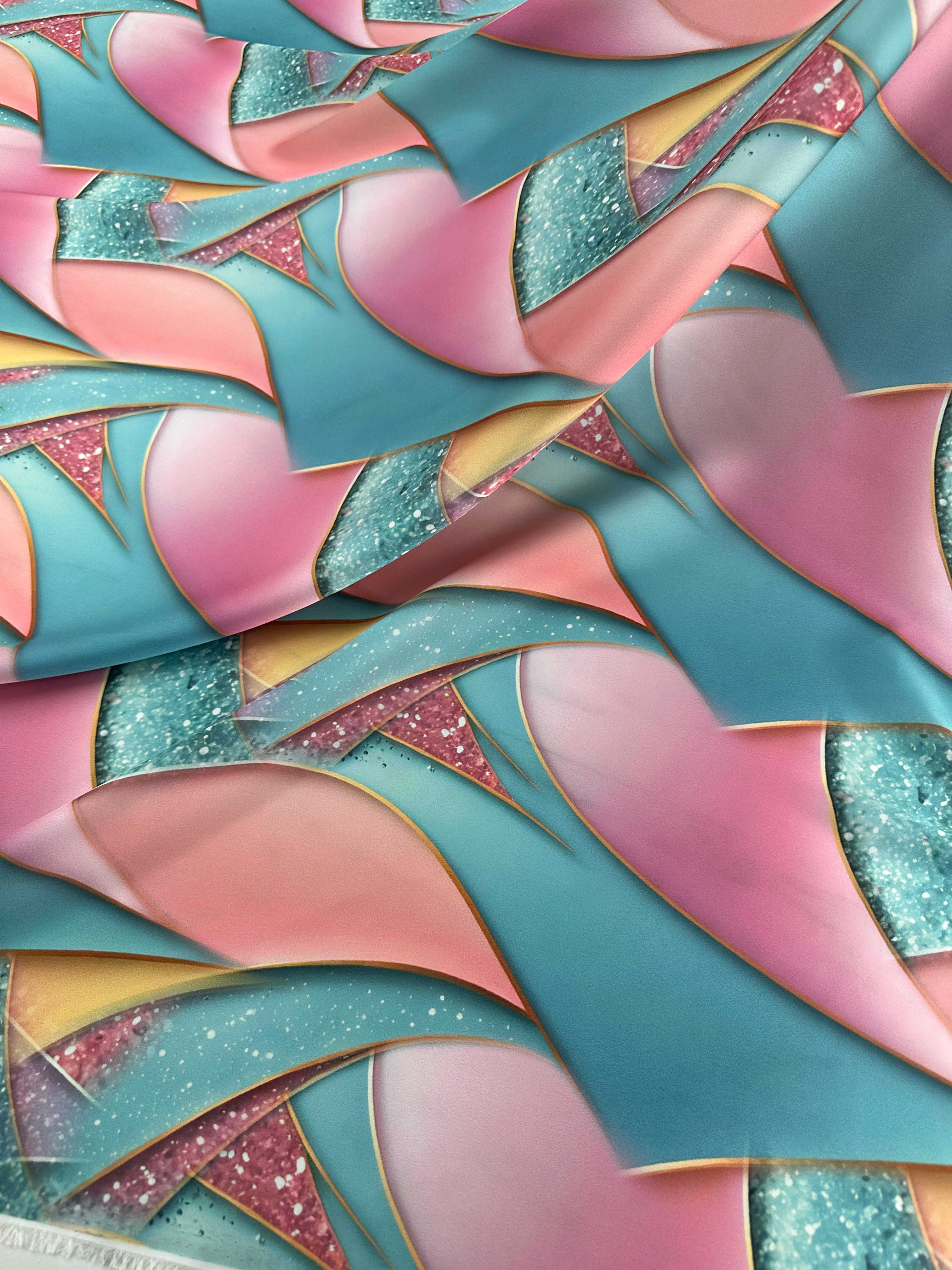 Desenli İpek Saten kumaş Elbise Etek Gömlek Şalvar