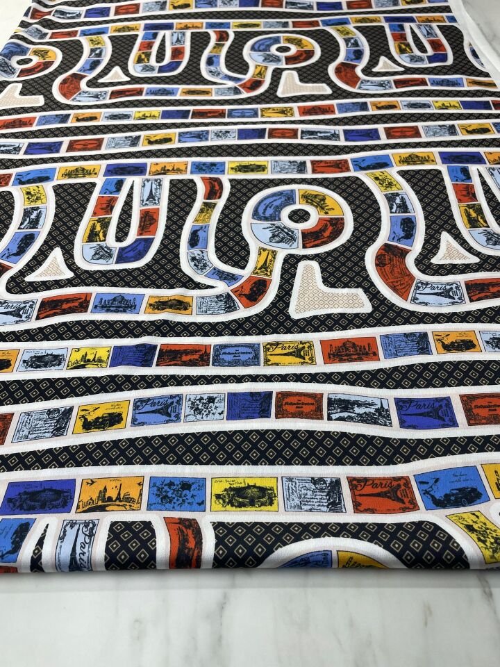 London Desen Elbiselik Gömleklik Tivil Saten Kumaş