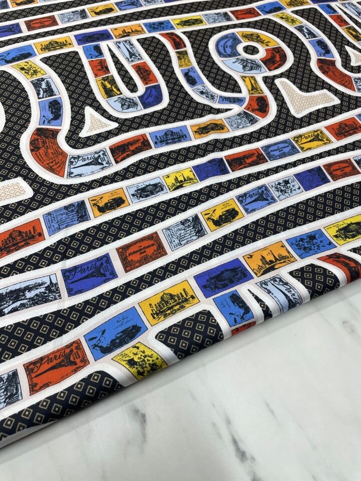 London Desen Elbiselik Gömleklik Tivil Saten Kumaş