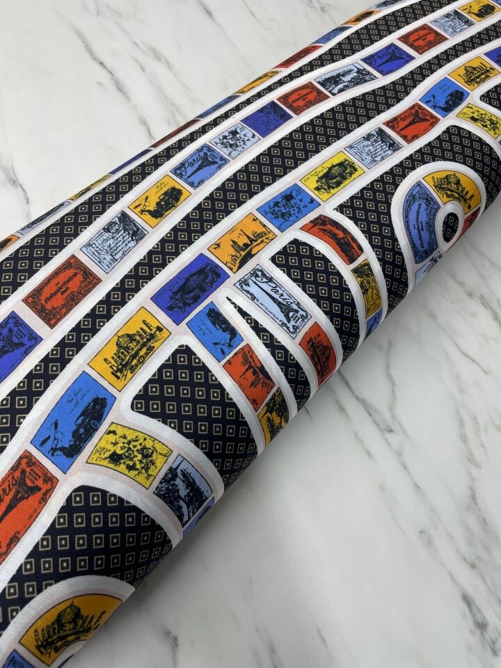 London Desen Elbiselik Gömleklik Tivil Saten Kumaş