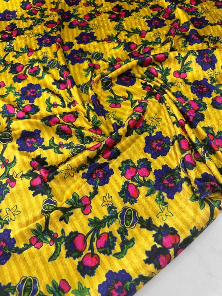 Türkmen Çiçegi Desen İnce Kadife Elbise Etek Şalvar