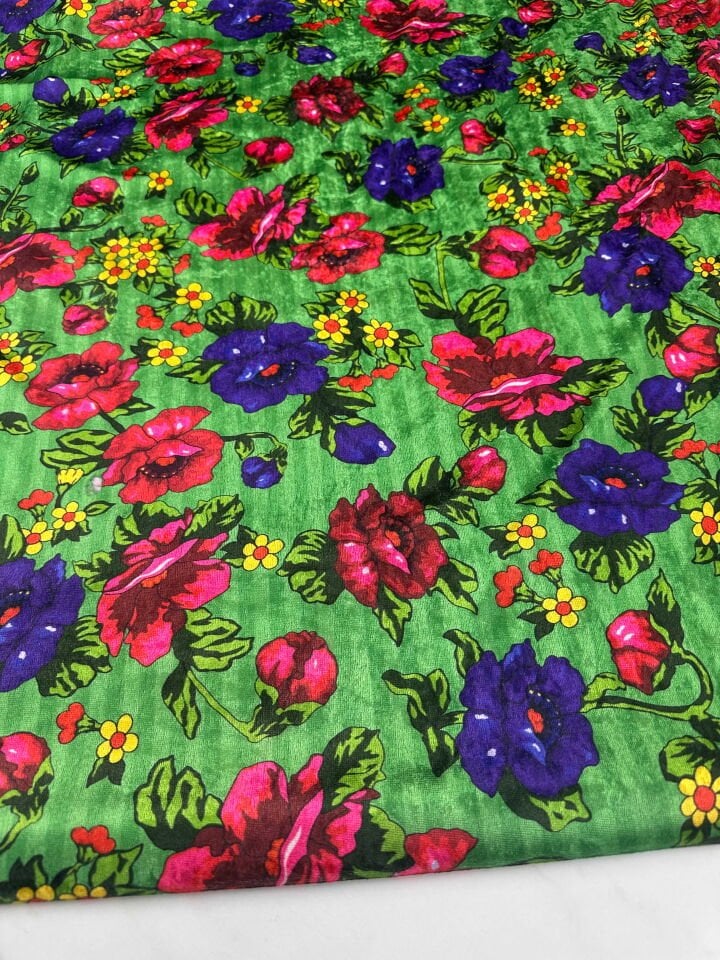 Çiçek Desen İnce Kadife Elbise Etek Gömlek Şalvar