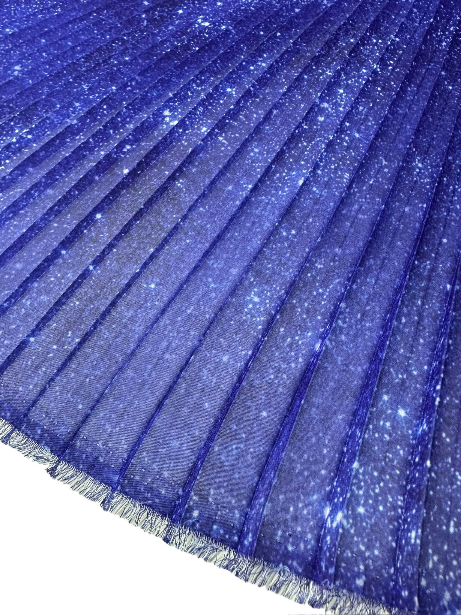 mavi Desen Ebiselik Eteklik Pilise Şifon Kumaş