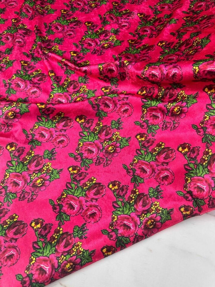 Çiçek Desen İnce Kadife Elbise Etek Gömlek Şalvar