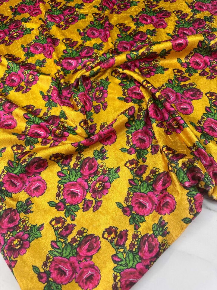 Çiçek Desen İnce Kadife Elbise Etek Gömlek Şalvar