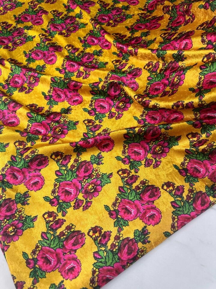 Çiçek Desen İnce Kadife Elbise Etek Gömlek Şalvar