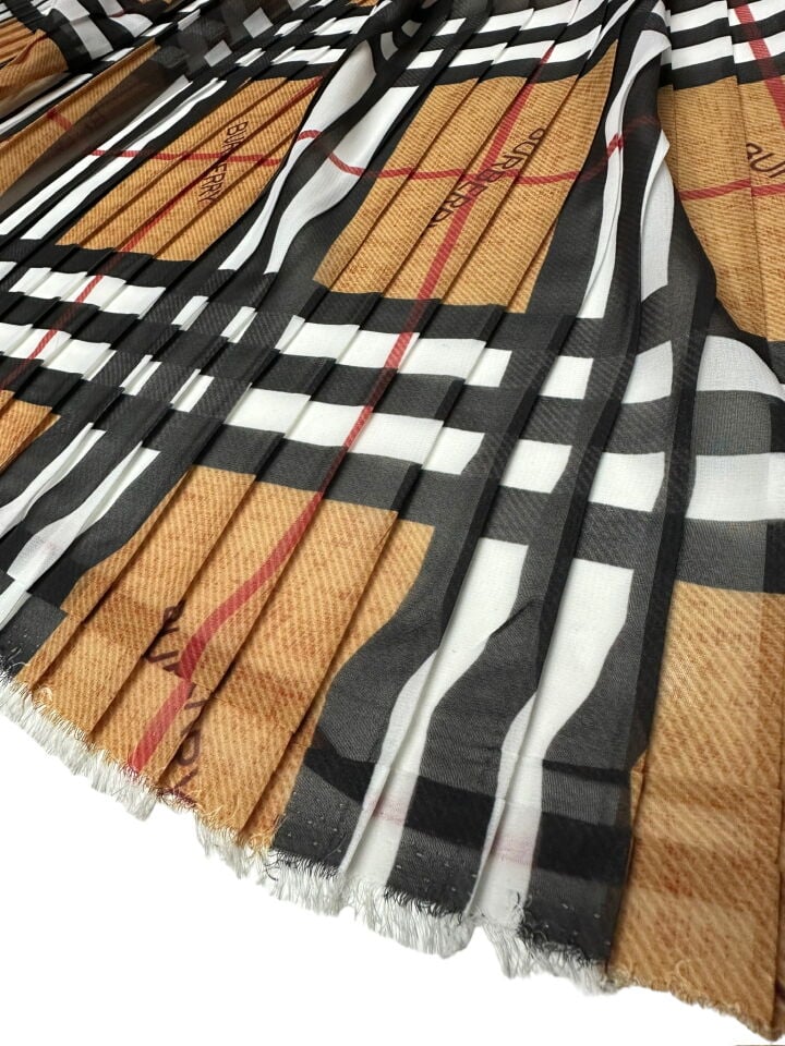 Ekose Desen Ebiselik Eteklik Pilise Şifon Kumaş