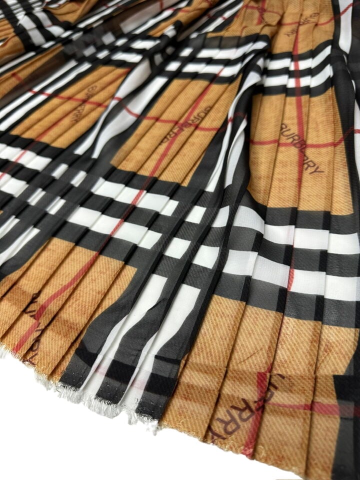 Ekose Desen Ebiselik Eteklik Pilise Şifon Kumaş