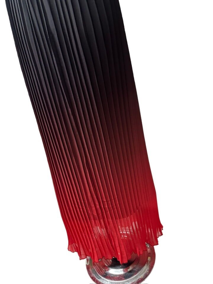 Kırmızı Siyah Degrede Desen Ebiselik Eteklik Pilise Şifon Kumaş