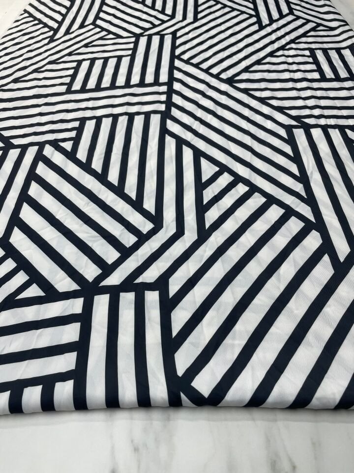 Çizgili Desen Elbiselik Gömleklik Tivil Saten Kumaş