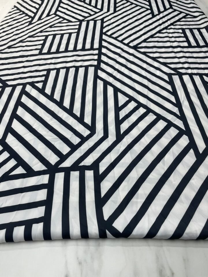 Çizgili Desen Elbiselik Gömleklik Tivil Saten Kumaş